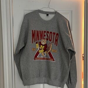 Gildan Gray Minnesota Graphic Crewneck Sweater